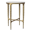 Maklaine Marble White Side Table Round Durable Assembled