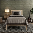 Maklaine Mid-Century Wood 2 Drawer Light Oak Finish Nightstand