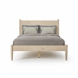 Maklaine Mid-Century Wood Panel Bed Full Size in Light Oak Finish