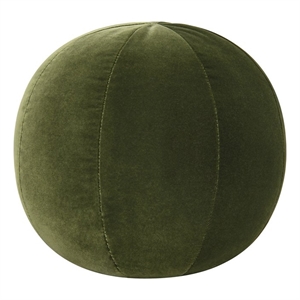 Maklaine 12&quot Round Sphere Accent Ball Throw Pillow Olive Green Velvet
