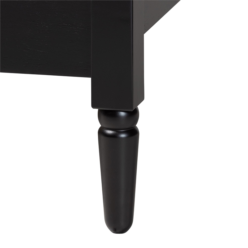 Maklaine Farmhouse Black Spindle Wood King Size Platform Bed