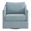 Maklaine Transitional Wood Swivel Chair in Freya Light Blue Finish