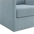 Maklaine Transitional Wood Swivel Chair in Freya Light Blue Finish