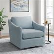 Maklaine Transitional Wood Swivel Chair in Freya Light Blue Finish