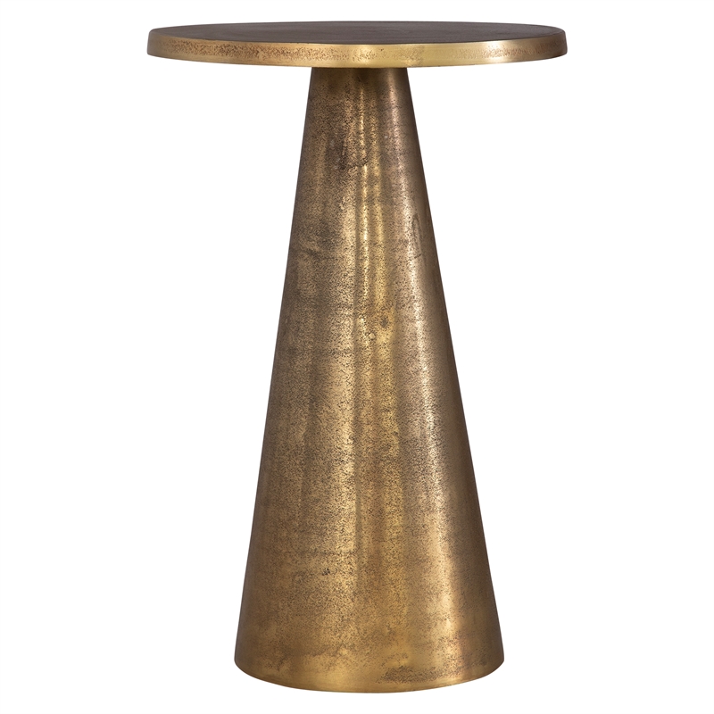 Maklaine Contemporary Accent Aluminum Table in Antique Brass