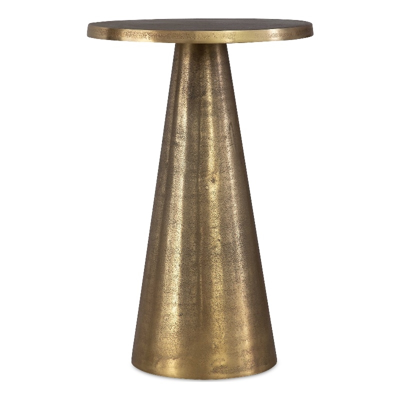 Maklaine Contemporary Accent Aluminum Table in Antique Brass