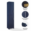 Maklaine Contemporary Engineered Wood Linen Storage Cabinet in Navy