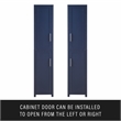 Maklaine Contemporary Engineered Wood Linen Storage Cabinet in Navy