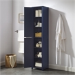 Maklaine Contemporary Engineered Wood Linen Storage Cabinet in Navy