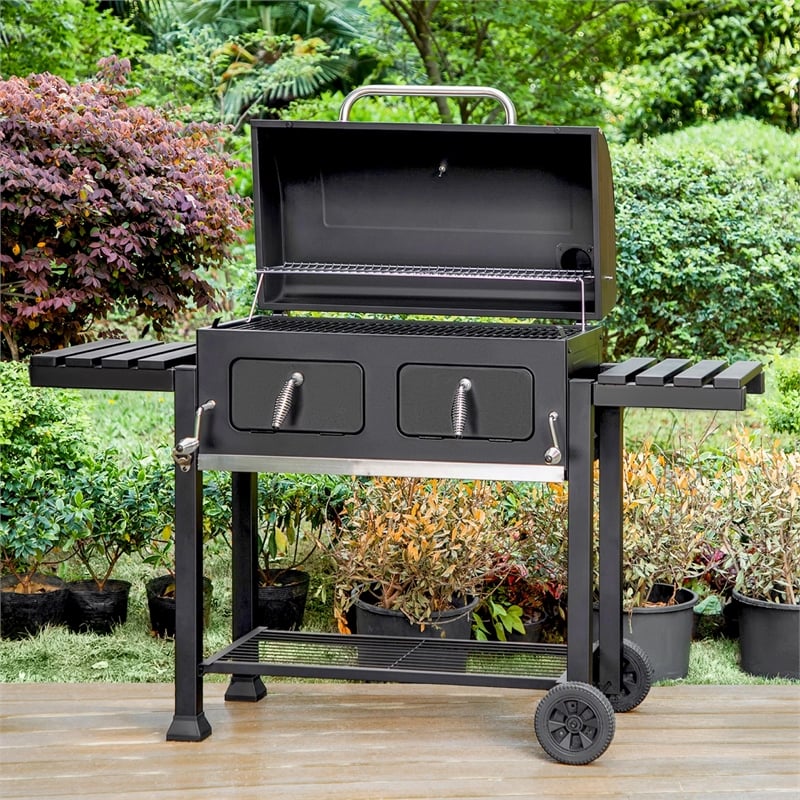 Maklaine Traditional Steel Extra Large DUAL ZONE CHARCOAL Grill