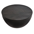 Maklaine Contemporary 32 Inch Metal Hammered Coffee Table in Black