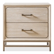 Maklaine Transitional Wood 2-Drawer Nightstand in Light Oak Finish