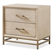 Maklaine Transitional Wood 2-Drawer Nightstand in Light Oak Finish