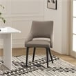 Maklaine Contemporary Taupe Leatherette Dining Chair with Metal Legs