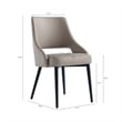 Maklaine Contemporary Taupe Leatherette Dining Chair with Metal Legs