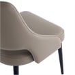 Maklaine Contemporary Taupe Leatherette Dining Chair with Metal Legs