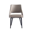 Maklaine Contemporary Taupe Leatherette Dining Chair with Metal Legs