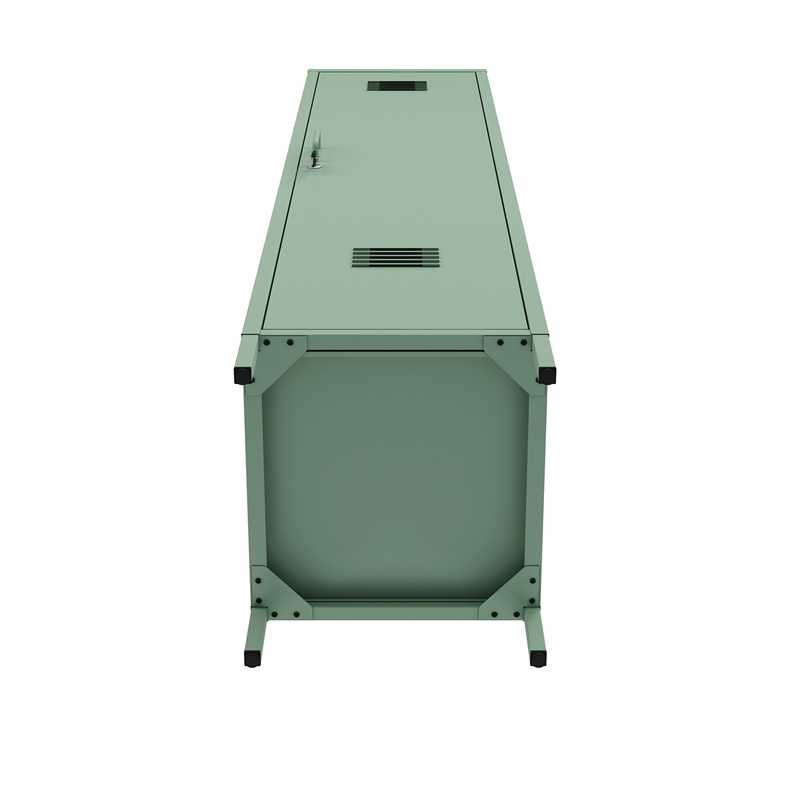 Maklaine 15 Single Locker Storage Cabinet with 5 Adjustable Shelves in Green