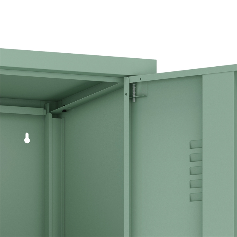 Maklaine 15 Single Locker Storage Cabinet with 5 Adjustable Shelves in Green