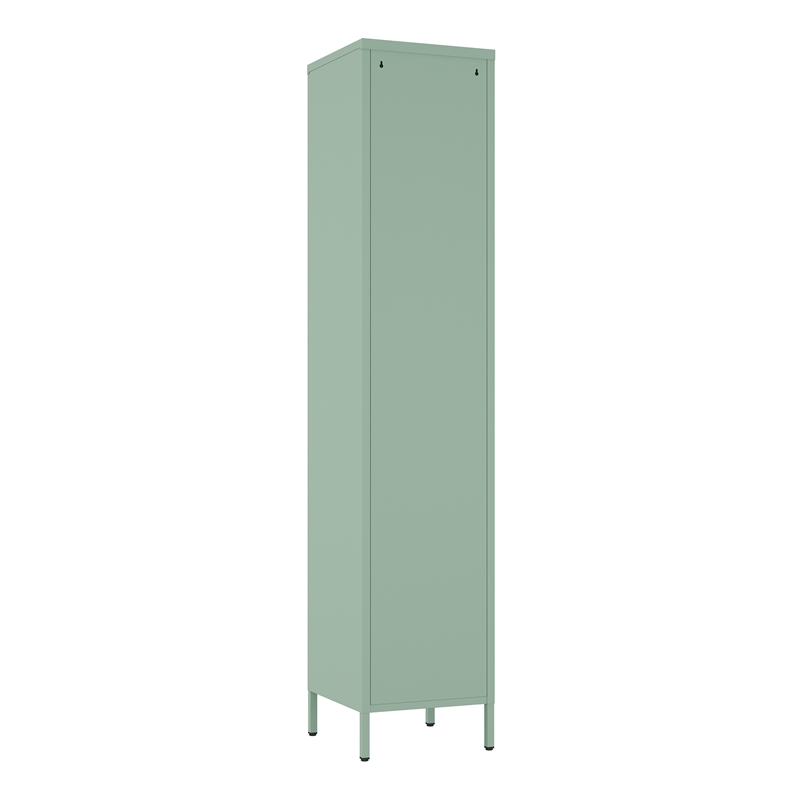 Maklaine 15 Single Locker Storage Cabinet with 5 Adjustable Shelves in Green