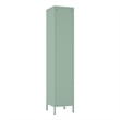 Maklaine 15 Single Locker Storage Cabinet with 5 Adjustable Shelves in Green