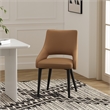 Maklaine Contemporary Saddle Leatherette Dining Chair with Metal Legs