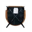 Maklaine Contemporary Saddle Leatherette Dining Chair with Metal Legs