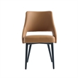 Maklaine Contemporary Saddle Leatherette Dining Chair with Metal Legs