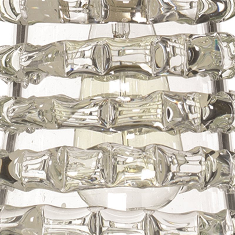 Maklaine Long Ribbon Modern Thick Glass Pendant in Clear Finish