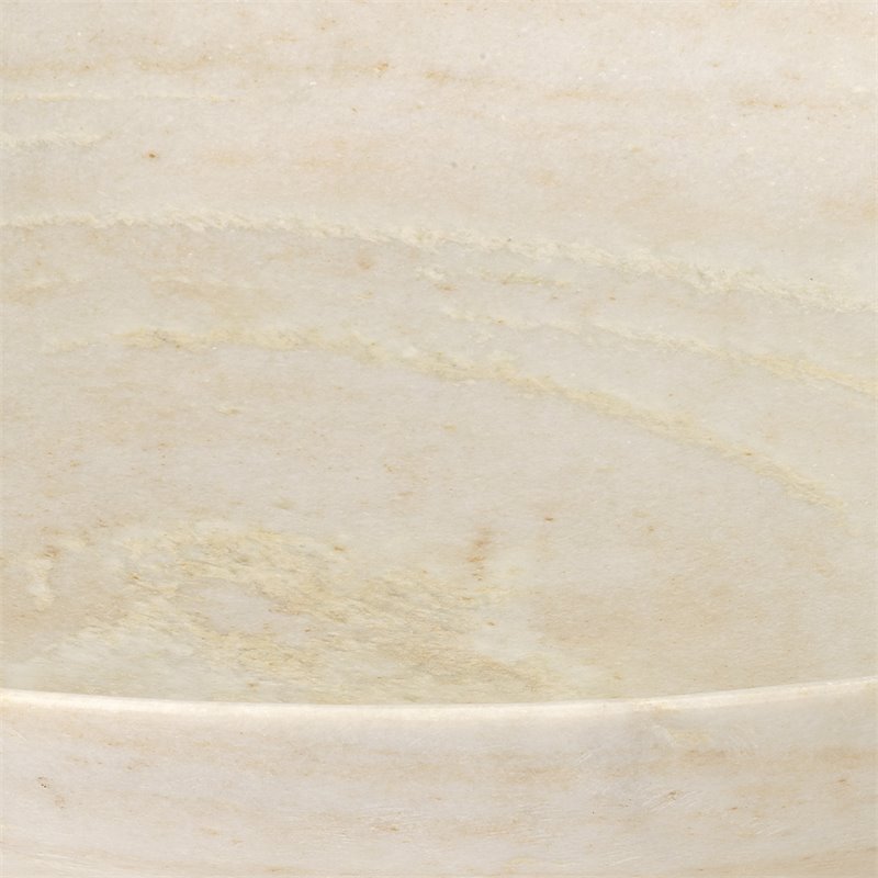 Maklaine Extra Large Contemporary Marble Bowl in White Finish