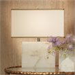 Maklaine Contemporary Alabaster Stone Table Lamp in White Finish