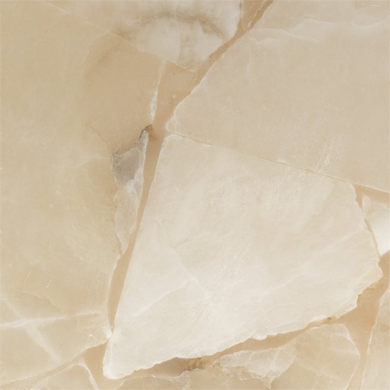 Maklaine Contemporary Alabaster Stone Table Lamp in White Finish