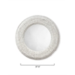 Maklaine Wall Mounted Strand Wood Beaded Round Mirror in White