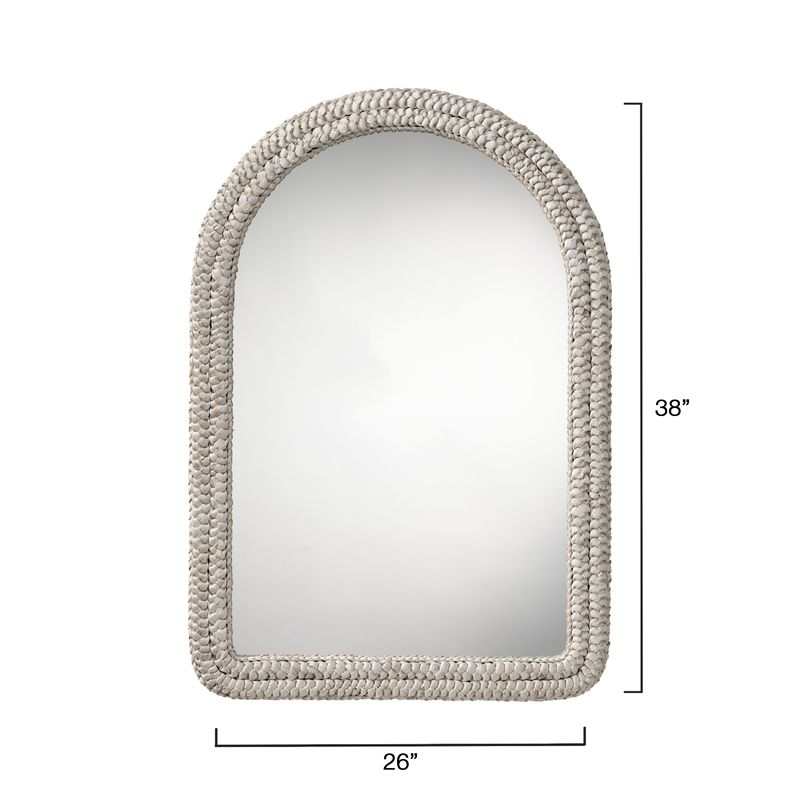 Maklaine Wall Mounted Hand-woven Natural Corngrass Braided Frame Mirror