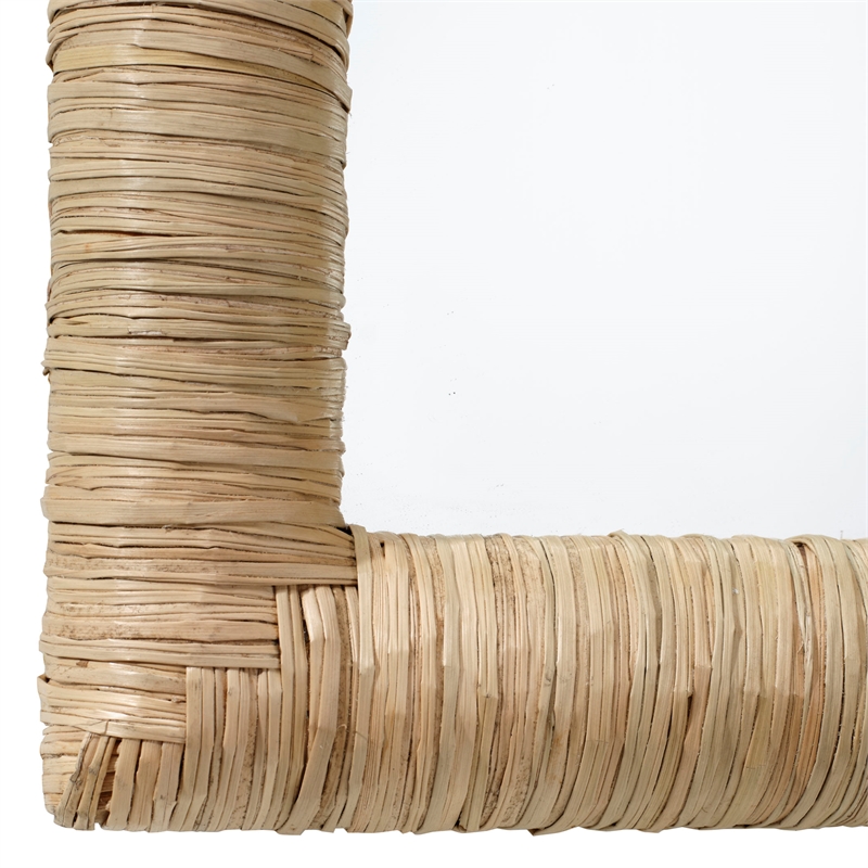 Maklaine Wall Mounted Hand-woven Natural Seagrass Arch Mirror