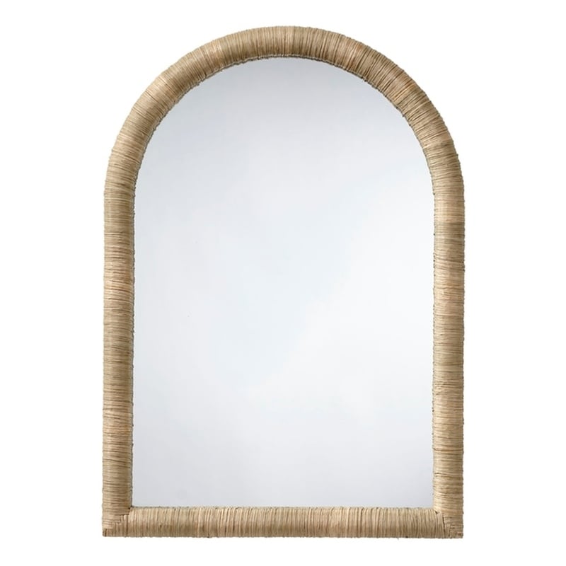 Maklaine Wall Mounted Hand-woven Natural Seagrass Arch Mirror