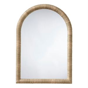 Maklaine Wall Mounted Hand-woven Natural Seagrass Arch Mirror