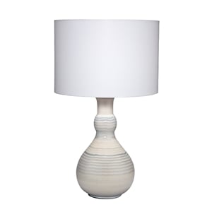 Maklaine Droplet Handmade Ceramic Table Lamp with Linen Shade Blue