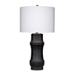 Maklaine Rail Handmade Polyresin Table Lamp with Linen Shade Black