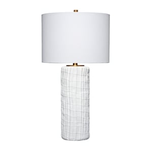 Maklaine Trunk Handmade Polyresin Table Lamp with Linen Shade