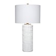 Maklaine Trunk Handmade Polyresin Table Lamp with Linen Shade