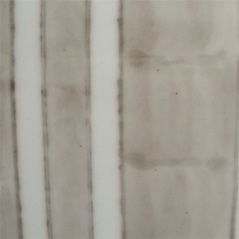 Maklaine Handmade Ceramic Table Lamp with Cream Linen Drum Shade