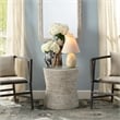 Maklaine Hand-braided Corn Husk and Tempered Glass Top Side Table in Natural