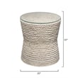 Maklaine Hand-braided Corn Husk and Tempered Glass Top Side Table in Natural