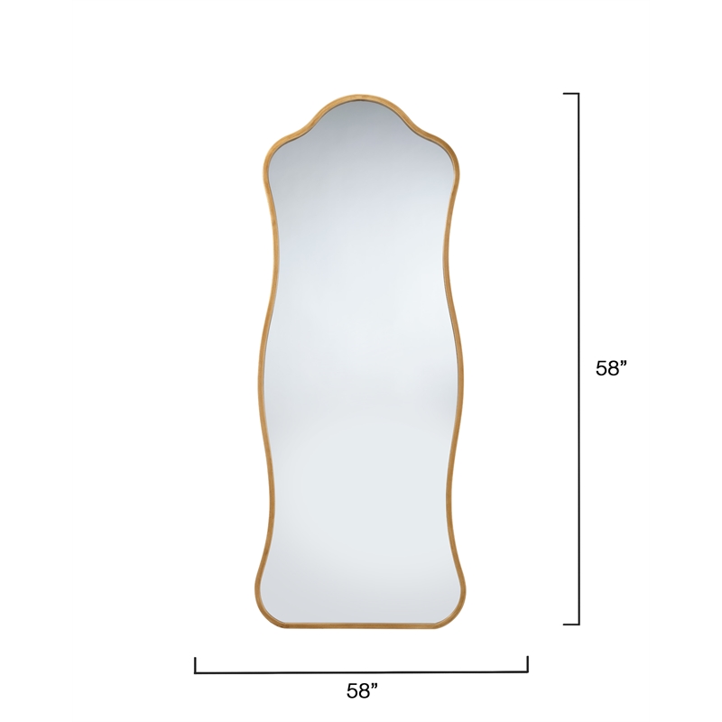 Maklaine Hand-forged Iron Floor Mirror in Antique Brass Finish