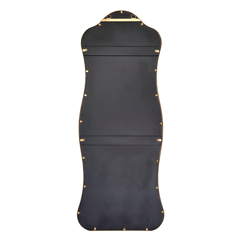 Maklaine Hand-forged Iron Floor Mirror in Antique Brass Finish