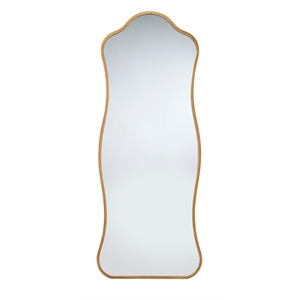 Maklaine Hand-forged Iron Floor Mirror in Antique Brass Finish