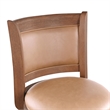 Maklaine Wood & Faux Leather Swivel Counter Stool in Chestnut/Brown