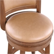 Maklaine Wood & Faux Leather Swivel Counter Stool in Chestnut/Brown
