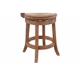Maklaine Wood & Faux Leather Swivel Counter Stool in Chestnut/Brown